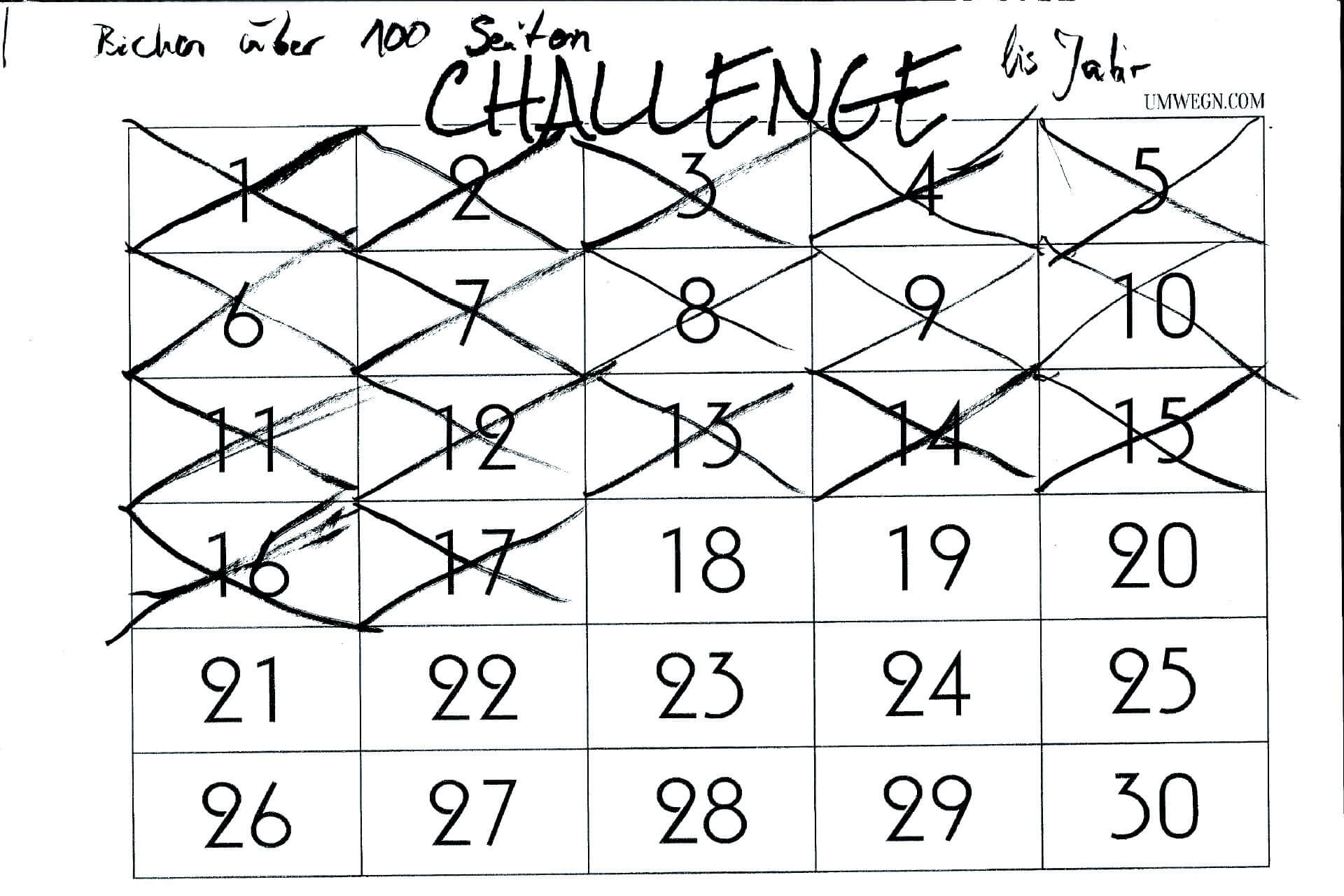 Selbstsabotage: Mein Challenge Kalender